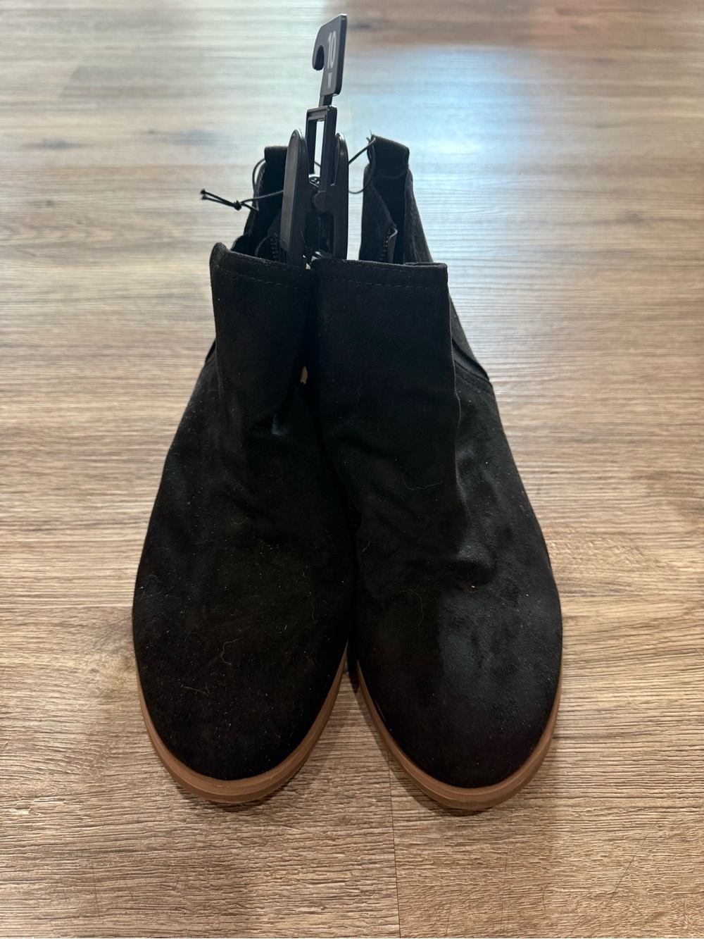 Time and Tru Black Suede Chelsea Ankle Boots